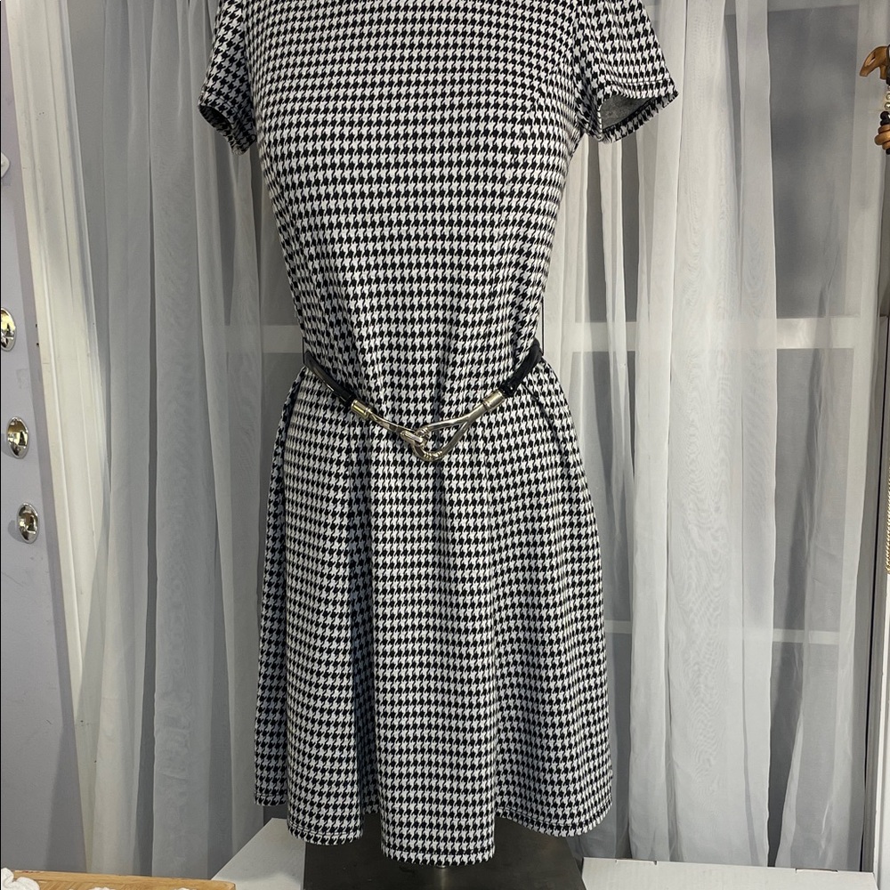 Perceptions Black and White Houndstooth Dress